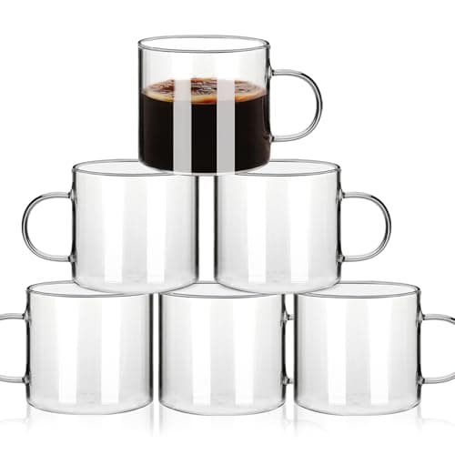 4-Piece Clear Espresso Cup Set, 5 Ounces, Machine Accessories — 6PCS of Cylindrical Shape