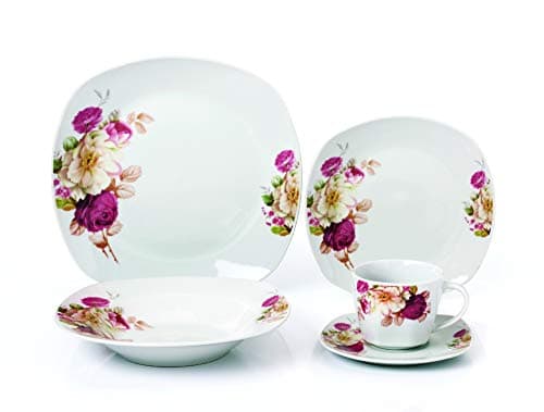 Lorren Home Trends LH427 Pink Dinner Set for Gatherings