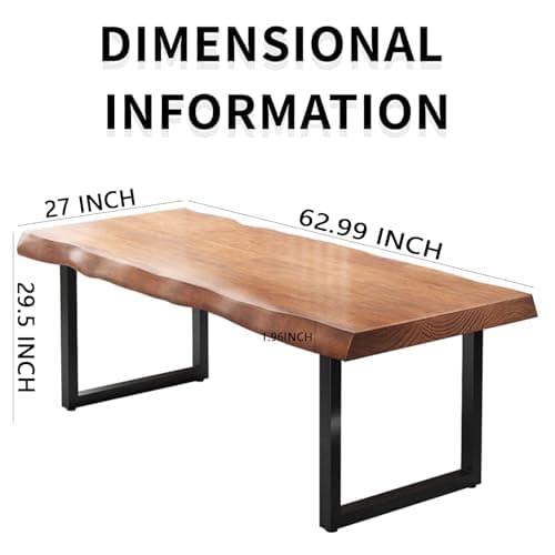 55-62 Inches Modern Farmhouse Solid Wood Desk/Dining Table, Easy to Assemble, Supports 2-8 People