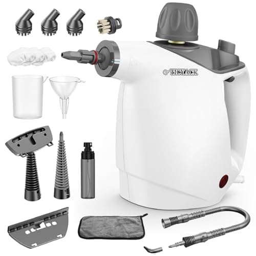 Multipurpose Steam Cleaner with 16 PCS Accessory, 16oz Capacity, Safety Lock, White