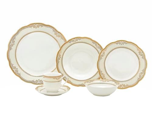 Lorenzo Import Isabella 57-Piece Wavy Porcelain Dinnerware Set for Casual and Formal Gatherings 
| Lorenzo Import Isabella 57-Piece Wavy Porcelain Dinnerware Set for Families and Entertaining 
| Lorenzo Import Isabella 57-Piece Wavy Porcelain Dinner