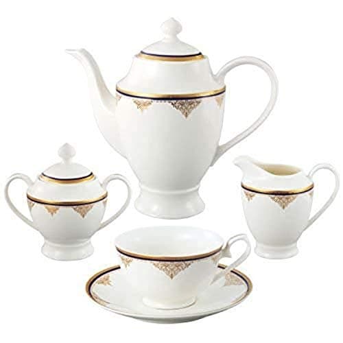 Lorren Home Trends La Luna Collection Bone China 24K Gold Dinnerware Set, Service for 8