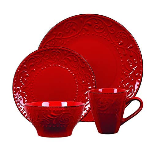 Lorren Home Trends Red Dinnerware Set for Entertaining