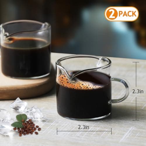 Set of 2 Unique 4oz Espresso Shot Glasses for Espresso Machine Users