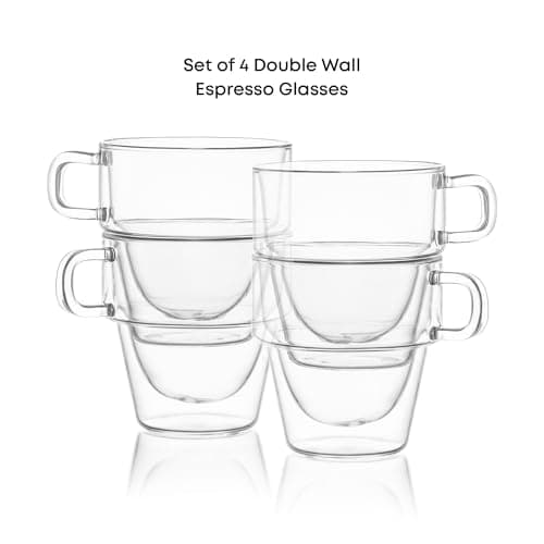 JoyJolt Stoiva 5 oz. Insulated Espresso Cups – Set of 4
