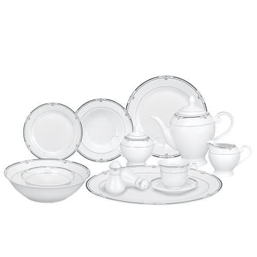 Lorren Home Trends 57-Piece Porcelain Dinnerware Set, Rio, Service for 8