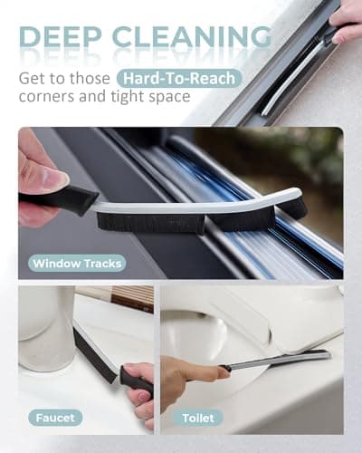 SXhyf Hard Bristle Crevice Cleaning Brush - Multifunctional Gap Scrubber for Home, Bathroom, Kitchen, Windows, Faucets,