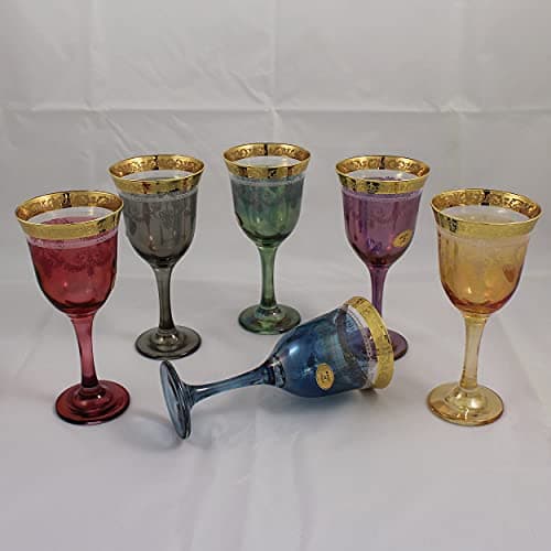 Multicolor Corona Wine Goblets (Set of 6)
