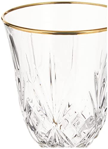Siena Collection Crystal Red Wine Glasses with Gold Band Design - Set of 4