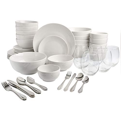 Gibson Home Zen Buffet Porcelain Dinnerware Set for 6 (30pcs), White — White (All U Need Set)