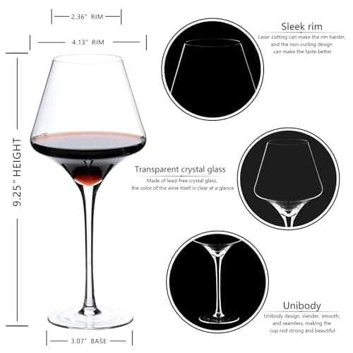 17.5oz Premium Crystal Wine Glass Set – Unique Gift for Special Occasions