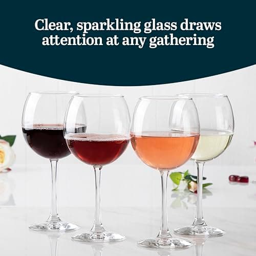 Elegant Libbey Vina Red Wine Glasses, 18.25 Oz Set of 6 for Weddings and More