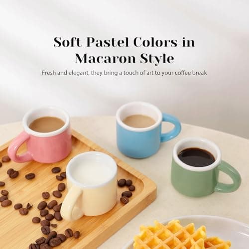 INGOFIN Ceramic Espresso Cups Set of 4, 2 oz Demitasse Mug Accessories