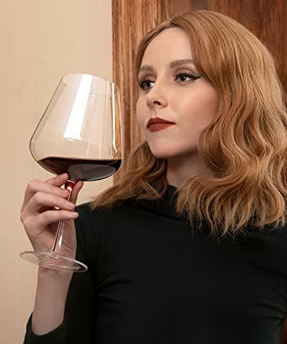Handblown Crystal 28oz Red Wine Glasses Set of 4, Ideal for Christmas, Weddings, Birthdays