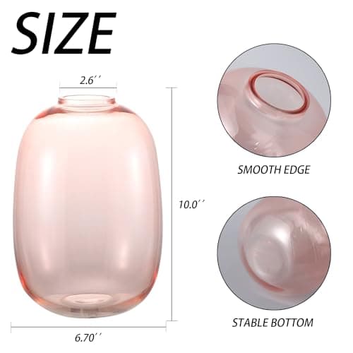 Large Glass Vase for Living Room, Dining Table, Shelf