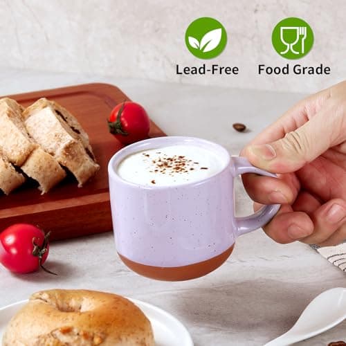 Morandi Color Ceramic Espresso Cups Set of 6, Microwave & Dishwasher Safe