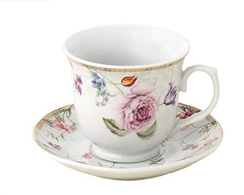 Lorren Home Trends 230-2020 Cups and Saucers, Purple