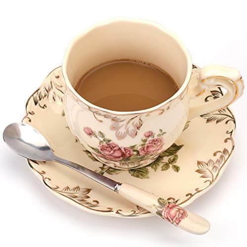 Foraineam Ivory Porcelain Tea Cup & Saucer Set