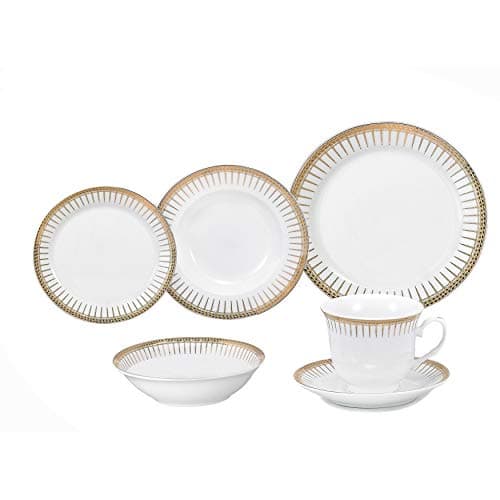Refined title: Lorren Home Trends Aria Dinner Set in Gold