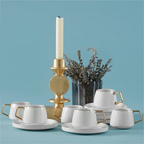 KARACA Saturn Gold Turkish Coffee Cup Set for 6 People