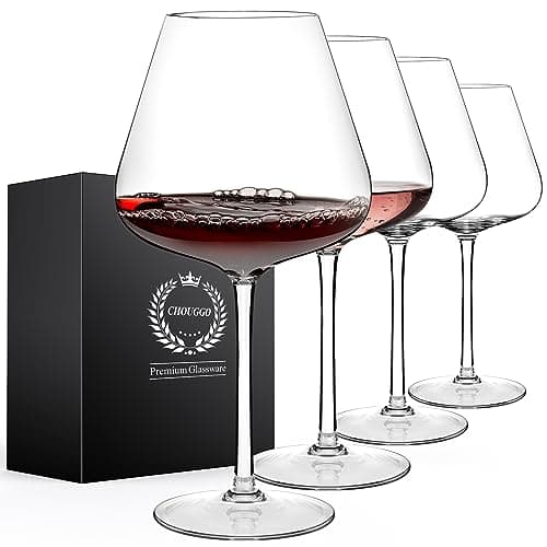 Chouggo Handcrafted Hand Blown Crystal Red White Wine Glasses Set