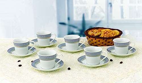Blue Sapphire 6-Piece Cup and Saucer Set by Lorren Home Trends