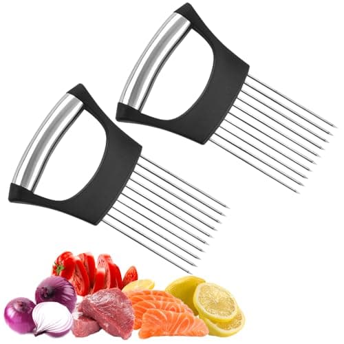Stainless Steel Onion Slice Holder & Tomato Cutter, Multi-Purpose Kitchen Chopper (A-1Pcs) — A-2Pcs