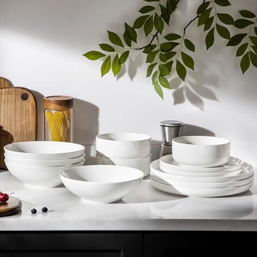 MALACASA Series LUNA 24-Piece Modern Porcelain Dinnerware Set