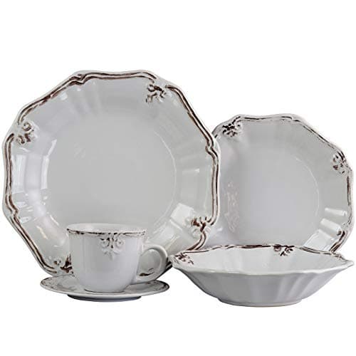 Elegant 20-Piece White Stoneware Dinnerware Set
