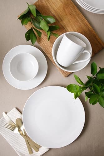 Gibson Home Zen Buffet Porcelain Dinnerware Set for 6 (30pcs), White