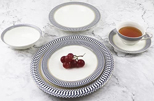 Lorren Home Trends Sapphire 57-Piece Dinnerware Set - Service for 8 - Multicolor