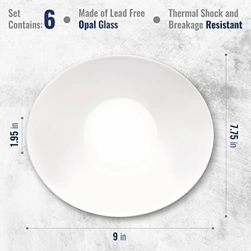 Bormioli Rocco Prometeo 6-Piece Pasta Bowl Set, Curved Design