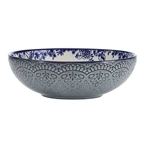 Pfaltzgraff Gabriela Blue Floral Pasta Bowls, Set of 2, 8 Inch