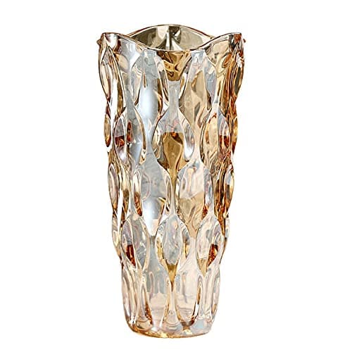Ultimate Handmade Crystal Glass Gray Flower Vase — Amber-waterdrop Style