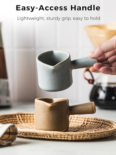 Ceramic Espresso Cups with Dual Measurement Scale, 3 Oz/90 Ml, Blue