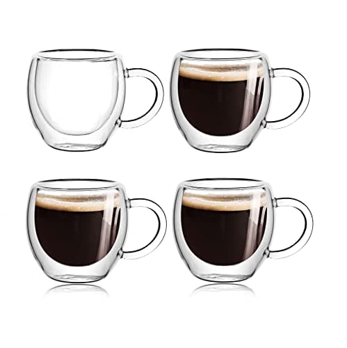 4-Pack 2.5 Oz Insulated Espresso Cups with Handle