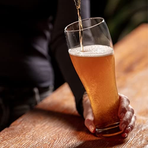 Set of 6 Krosno Tall Beer Pint Glasses - 16.9 oz - Chill Collection - Dishwasher Safe - Made in Europe
