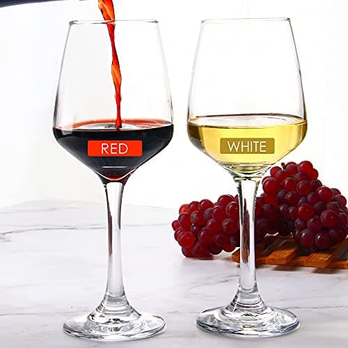 YANGNAY 12 Oz Red & White Wine Glasses, Set of 8, Dishwasher Safe