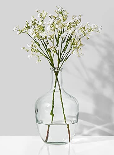 Serene Spaces Clear/Brown Tall Glass Vase, Elegant Home Decor for Fresh or Dried Flowers