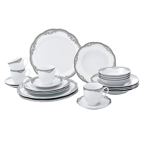 Elizabeth Silver Dinner Set by Lorren Home Trends