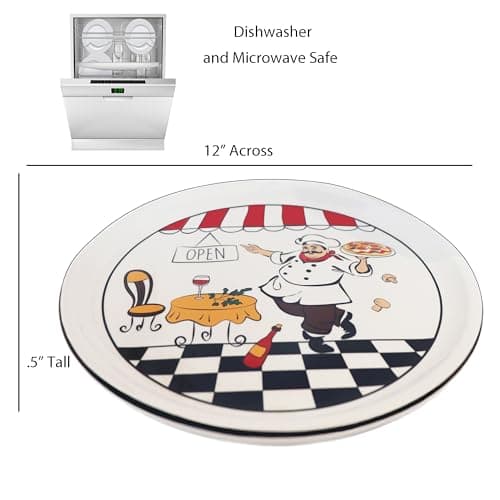 Lorren Home Trends Chef Design 2 Piece 12" Pizza Serving Platters