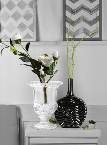 Serene Spaces Large Glass Urn, 9" Tall, 7" Diameter, Wedding Event Centerpiece