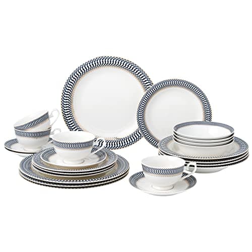 24-Piece Bone China Dinnerware Set, Service for 4 by Lorren Home Trends