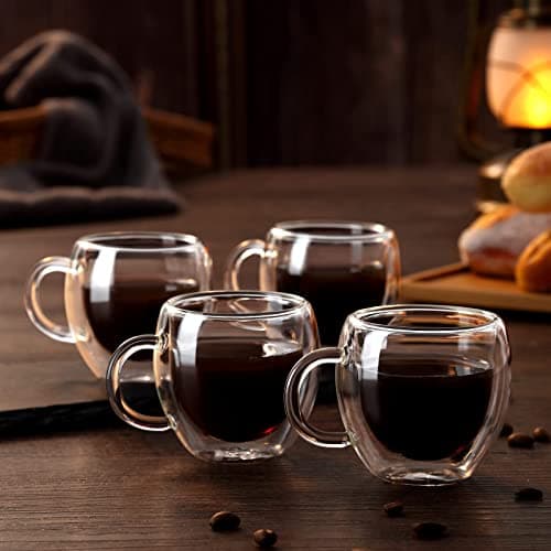 4-Pack 2.5 Oz Insulated Espresso Cups with Handle