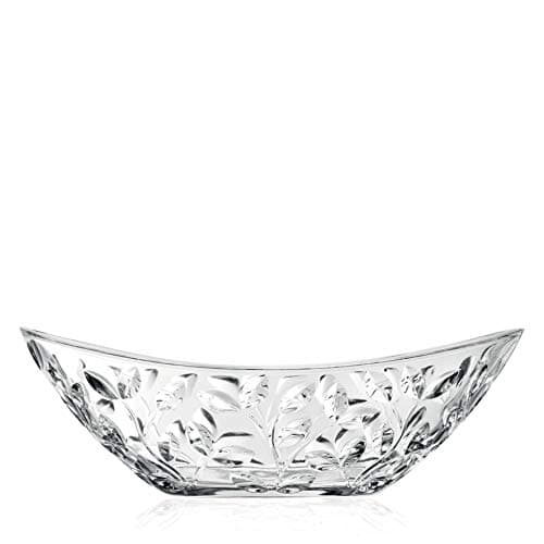 Lorren Home Trends Laurus 13.5" Crystal Oval Kitchen Bowl