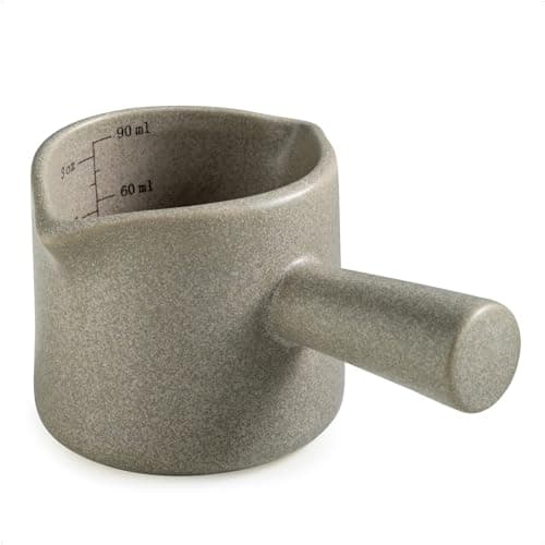 Ceramic Espresso Cups with Dual Measurement Scale, 3 Oz/90 Ml, Blue — Gray