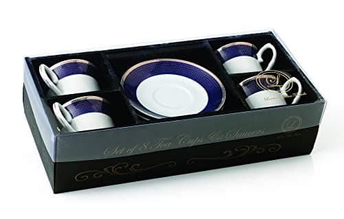 Midnight-4 Cups and Saucers, Blue