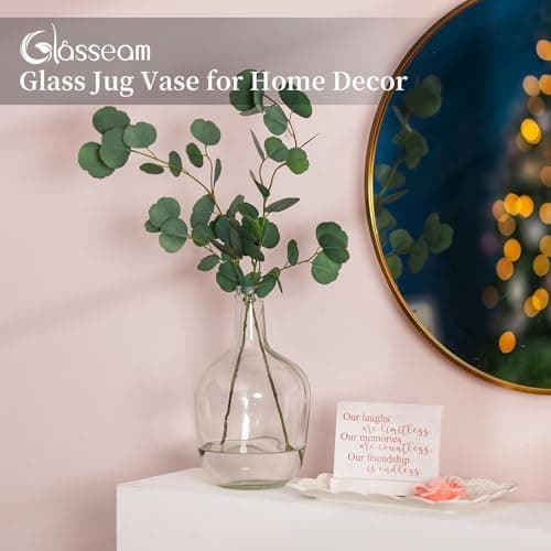 Glasseam 12in Clear Vase for Decor and Flowers