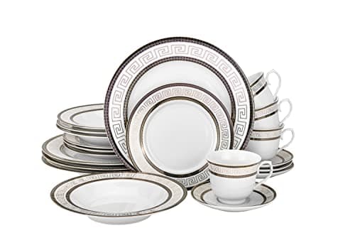 24K Gold Scalloped Luxury Dinnerware Set for 4 Diners — 21128