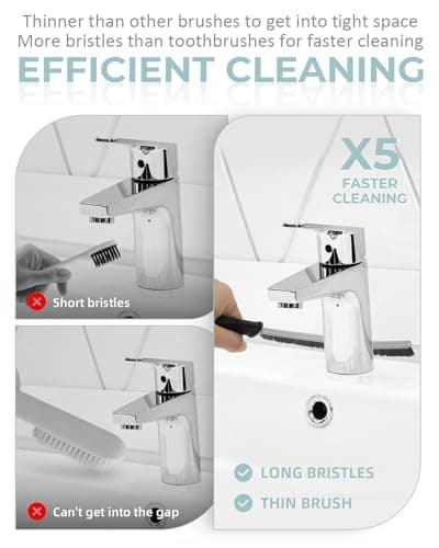 SXhyf Hard Bristle Crevice Cleaning Brush - Multifunctional Gap Scrubber for Home, Bathroom, Kitchen, Windows, Faucets,